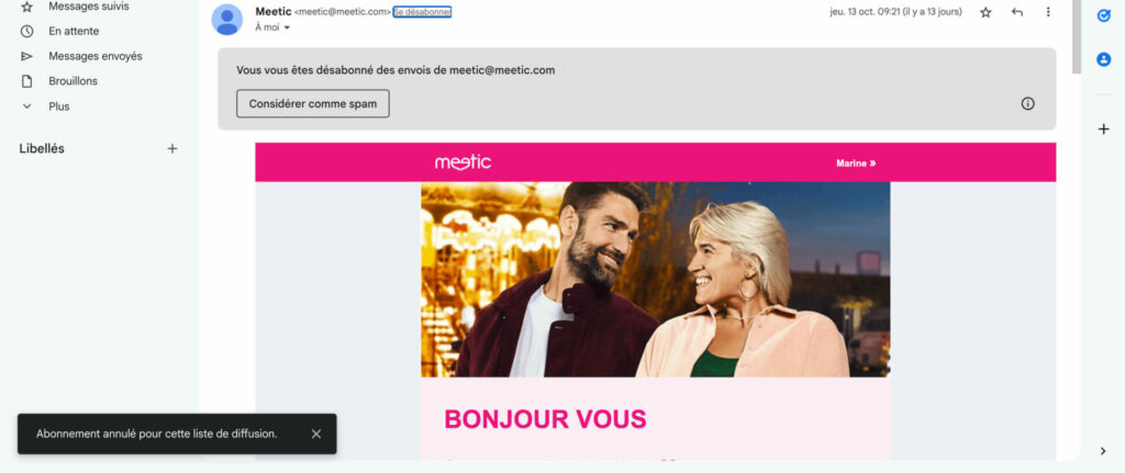meetic mailbox subscription confirmation 1