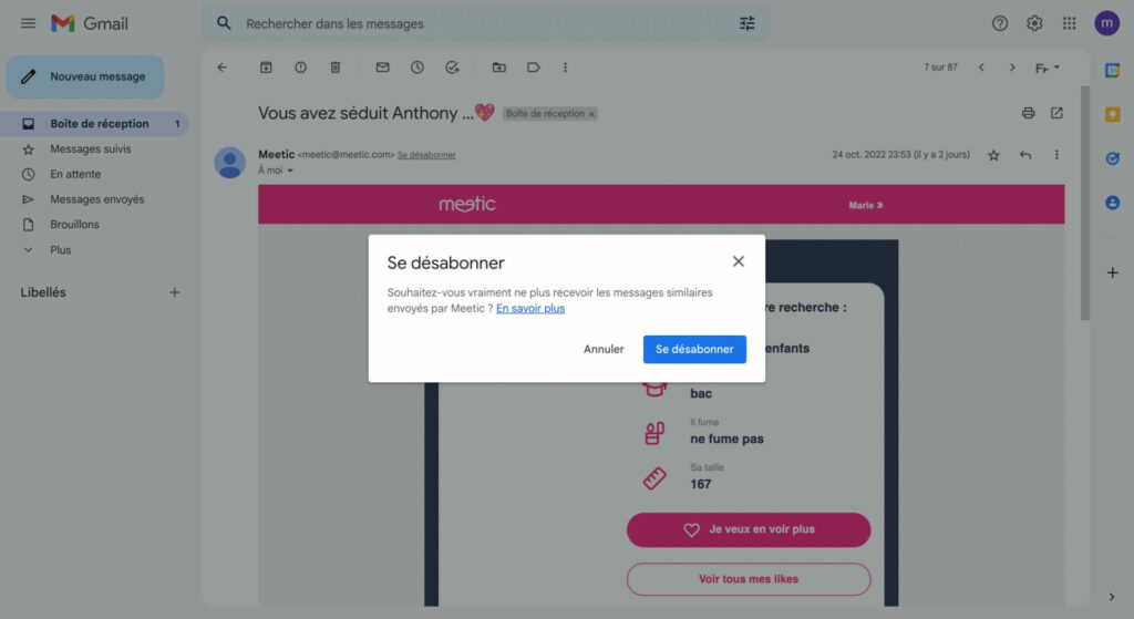 boite mail meetic se desabonner 1