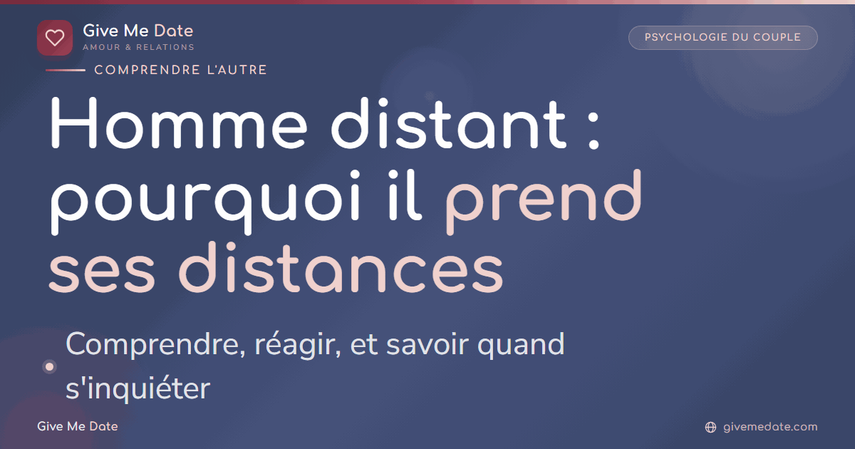homme distant qui prend ses distances dans le couple