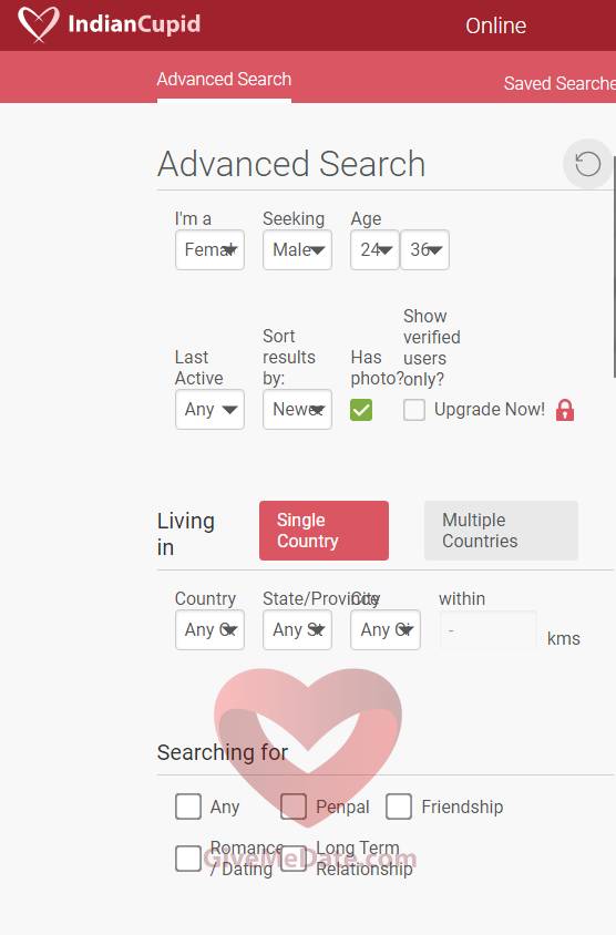 indiancupid recherches avancees