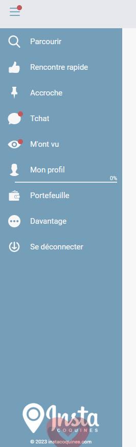 instacoquines fonctionnalites menu