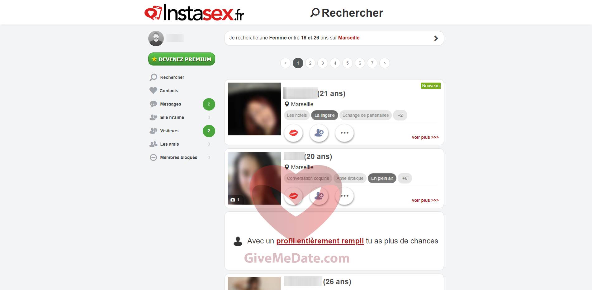 instasex rechercher