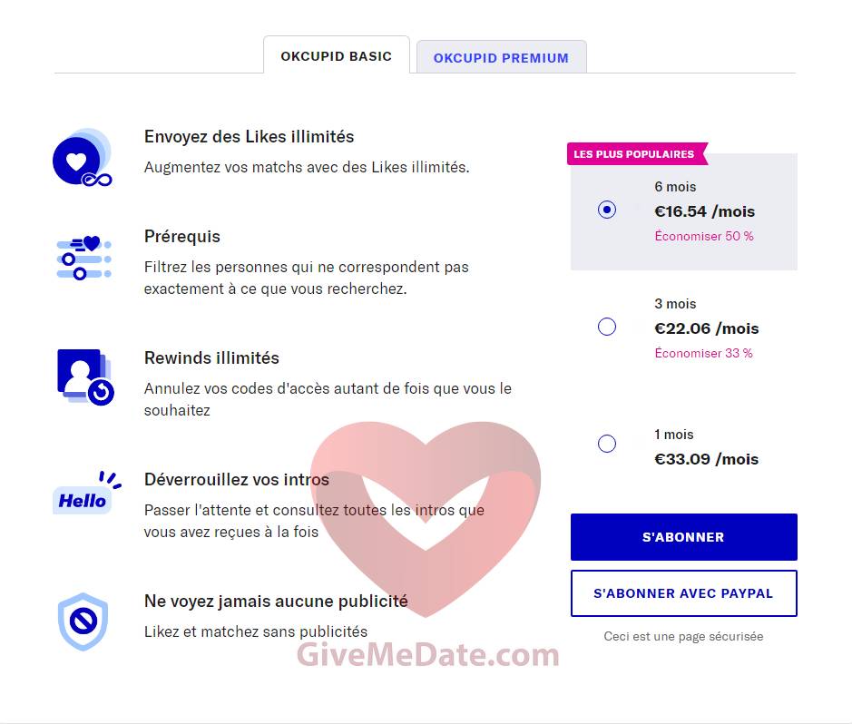 okcupid abonnement basic